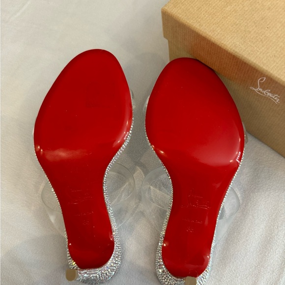 Christian Louboutin Just Strass 85 Crystal Embellished PVC Iridescent Heel *RARE - Picture 6 of 16